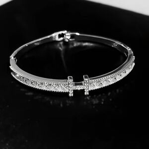 Silver Bangle With CZ